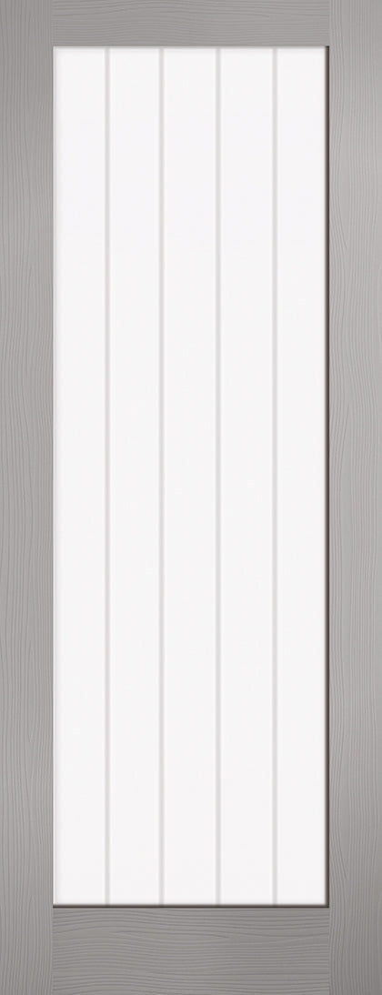 Vertical 1L Grey Moulded Textured Internal Door