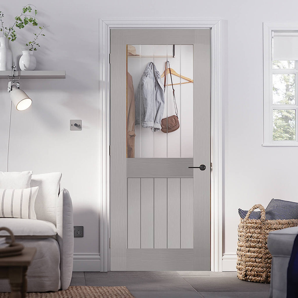 Belize Light Grey 1L Glazed Internal Door 