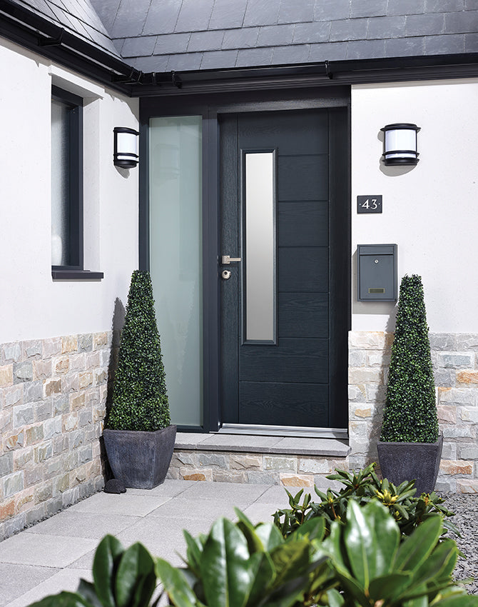 GRP Glazed Newbury Grey Composite External Door
