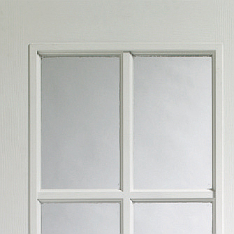 Portobello Pair Internal Pre-Finished White Moulded with Clear Glass Corner Profile