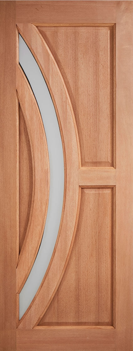 Harrow Hardwood External Door with Frosted Glass