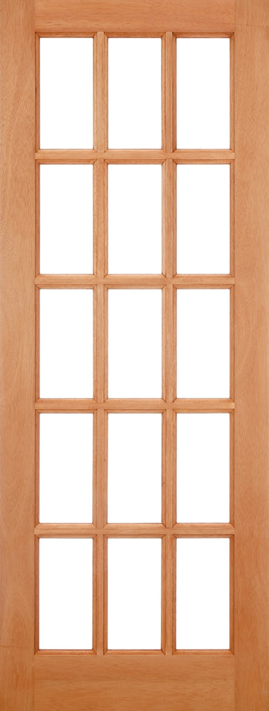 SA77 15 Light Hardwood External Door Unglazed 