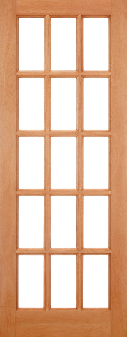 SA77 15 Light Hardwood External Door Unglazed