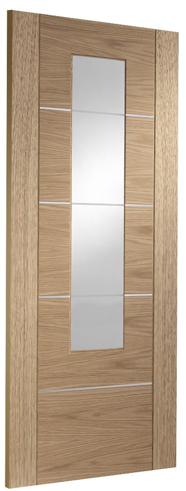 Portici with Clear Etched Glass Skewed Image