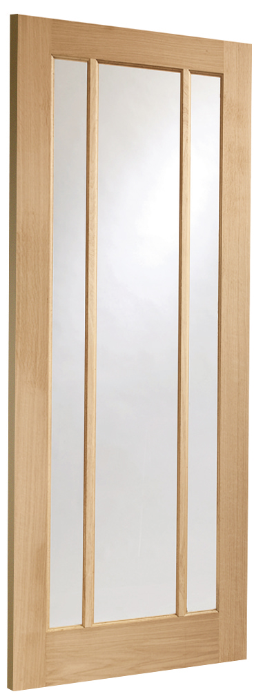 Worcester 3 Light Internal Oak Door with Clear Glass Skewed Image