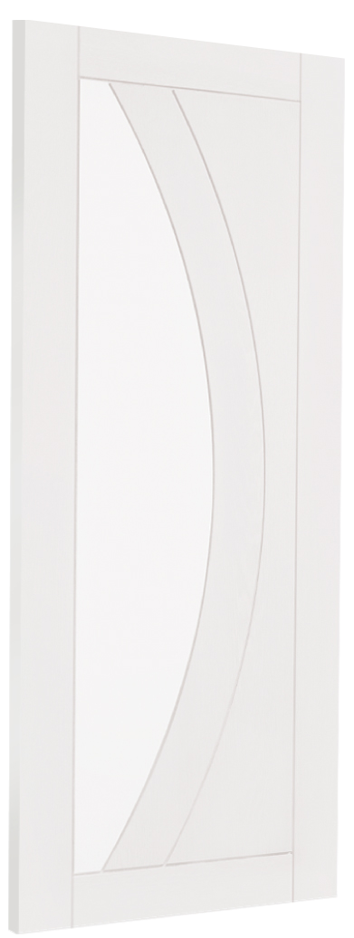 White Salerno Glazed Room Divider with 2 Side Panels 