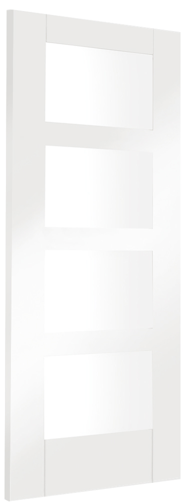 White Shaker 4 Light Single Door Room Divider with Side Panel