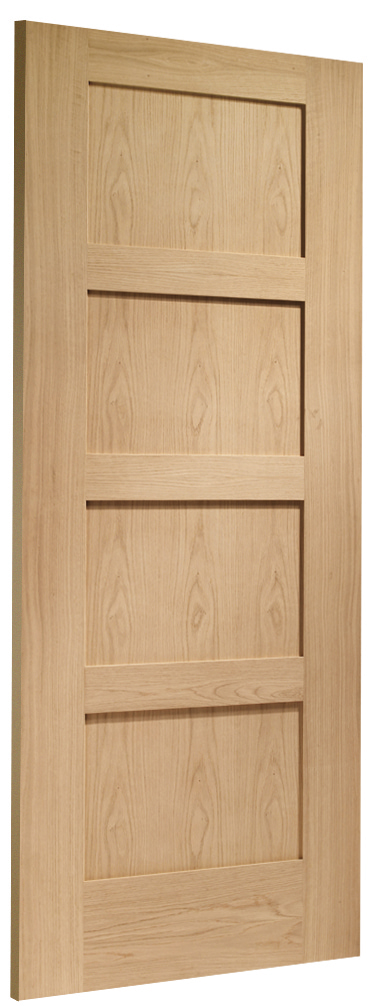  Shaker 4 Panel Internal Oak Door Skewed Image