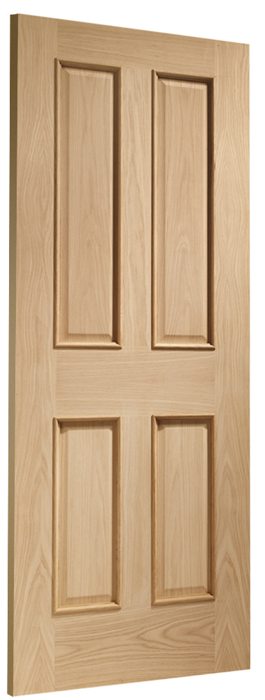 Victorian 4 Panel Oak Door with Raised Mouldings Skewed Image