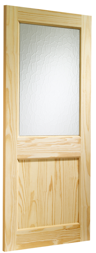 2XG External Clear Pine Door (Dowelled) with Flemish Glass Skewed Image