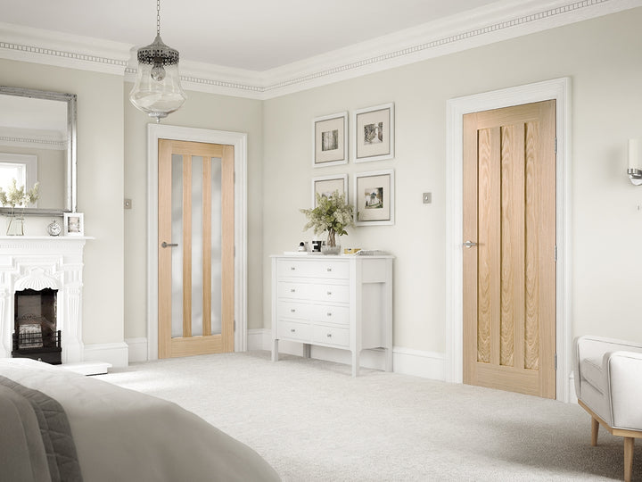 Oak Utah Internal Door with Clear Glass 
