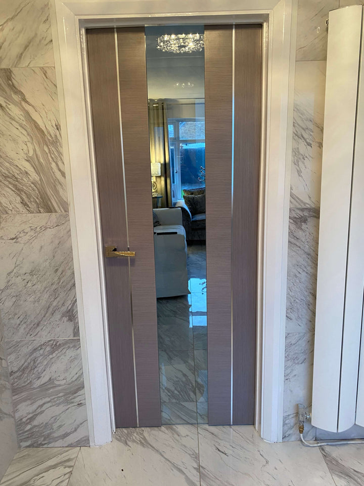 Forli Light Grey Internal Door with Clear Glass 