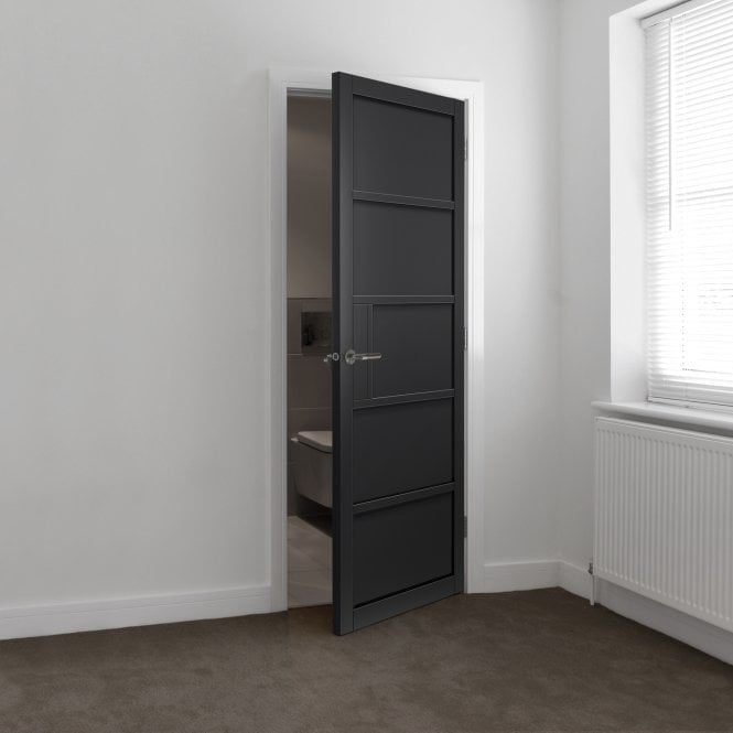 Metro Black 5P Industrial Style Door Fully Finished 