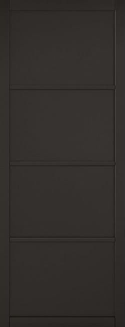 Black Soho 4P/4L Industrial Style Offset French Doors with Side Panel 