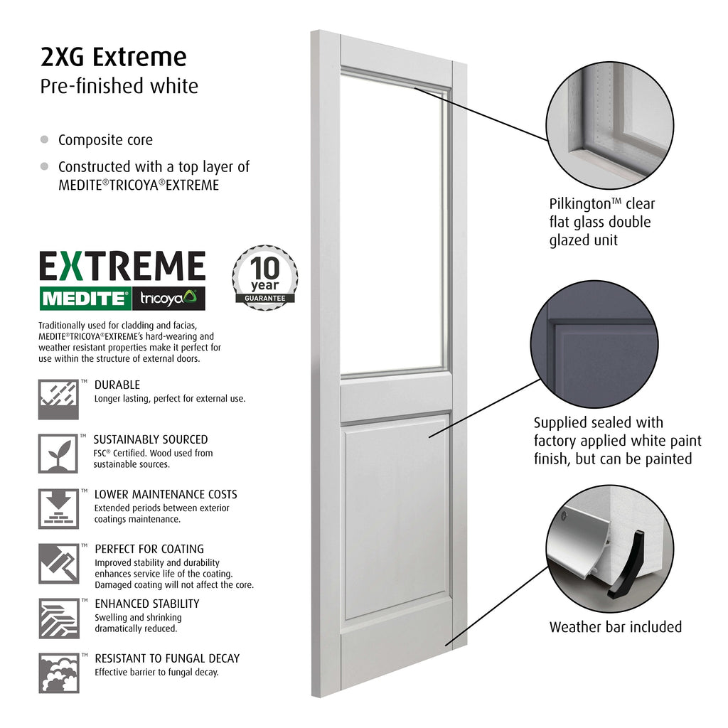 External 2XG White Fully Finished Extreme Door