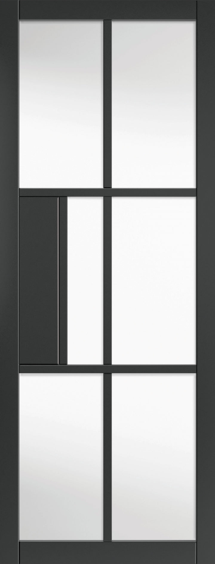 Civic Black Glazed Double Industrial Style Pocket Door Set