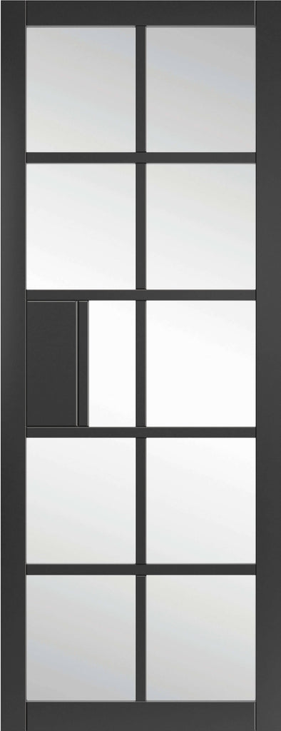 Plaza Black Industrial Style Glazed Pocket Door Set 