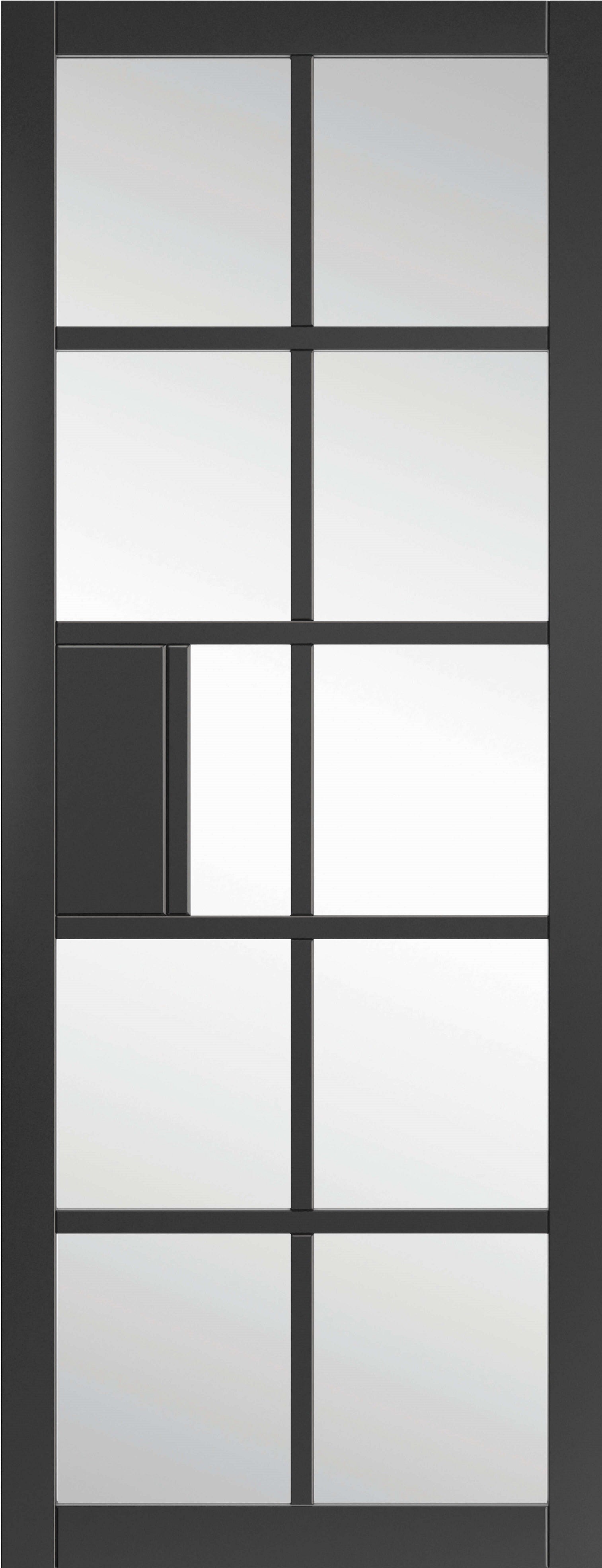 Plaza Black Double Industrial Style Glazed Pocket Door Set