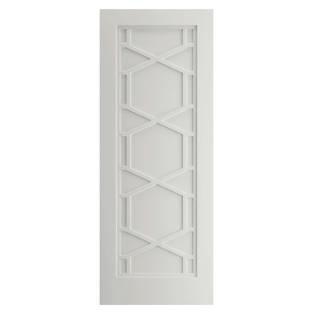 White Quartz Art Deco Internal Door Pair