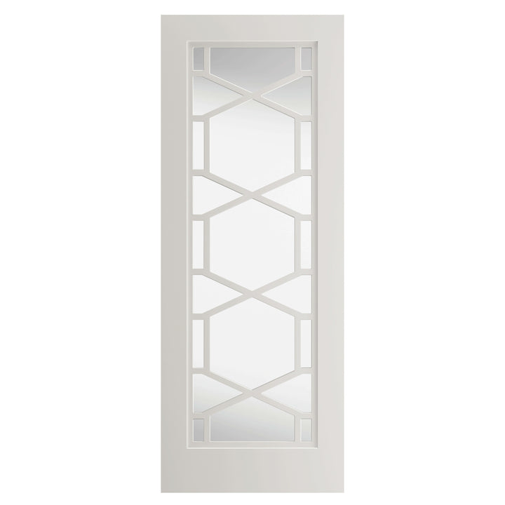 White Quartz Art Deco Glazed Door Pair 
