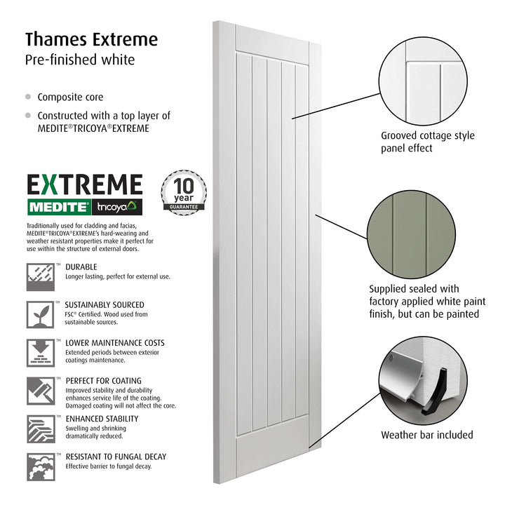 External Thames White Fully Finished Extreme Door