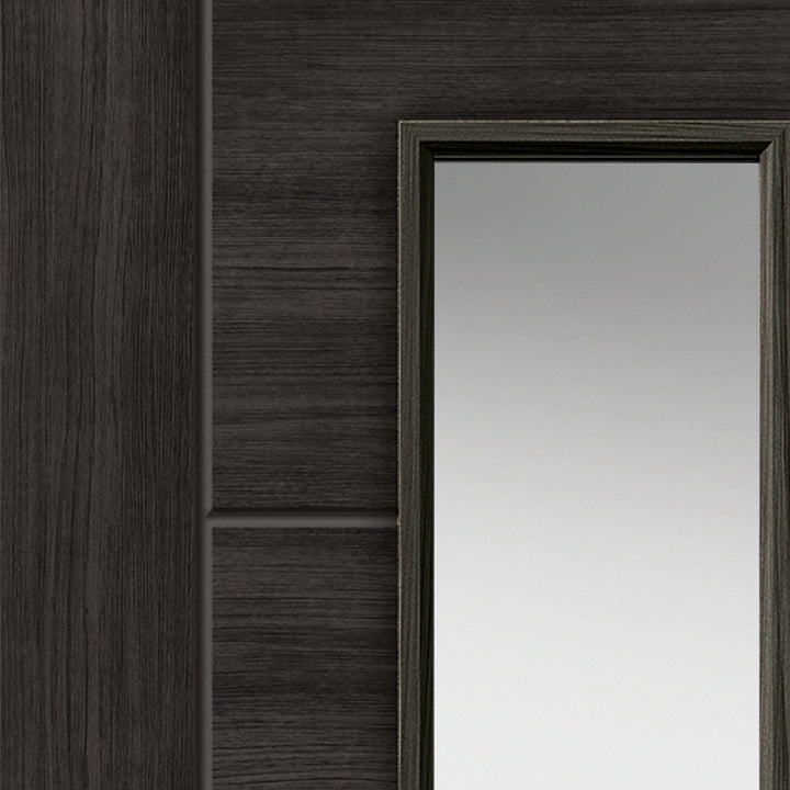 Tigris Cinza Dark Grey Laminate Glazed Door