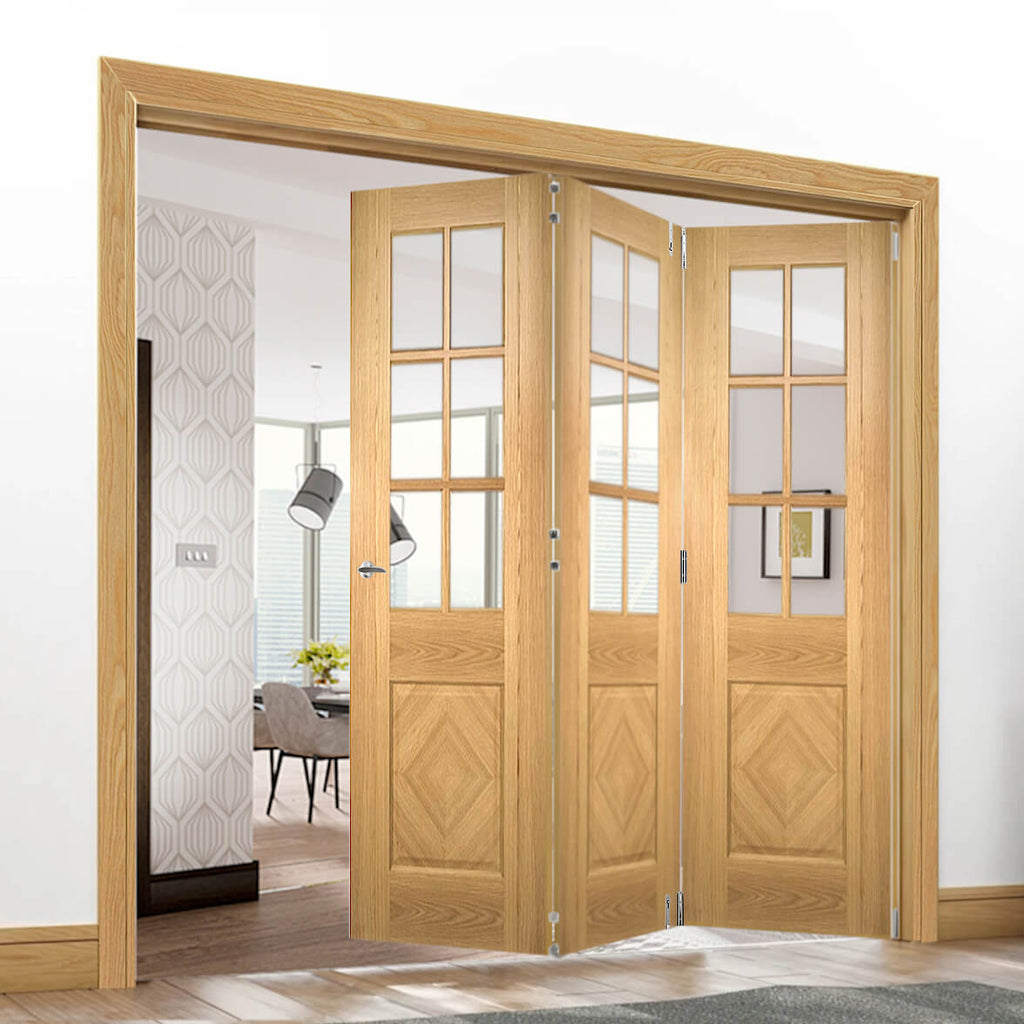 Kensington Oak Clear Glazed Room Divider