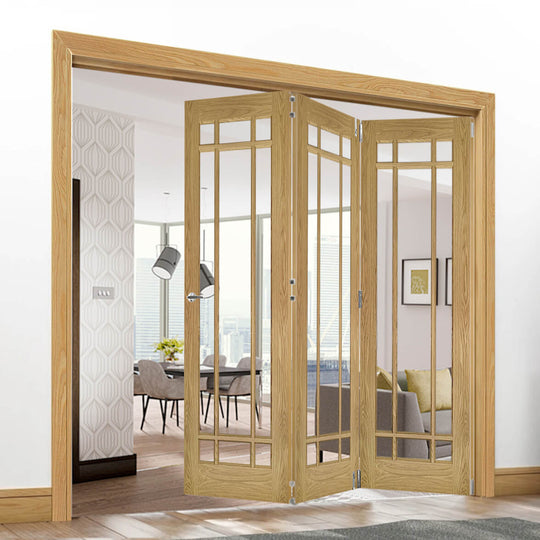 Kerry Oak Clear Glazed Room Divider