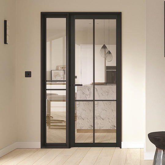 Black Liberty 4L Door with Fixed Demi Panel