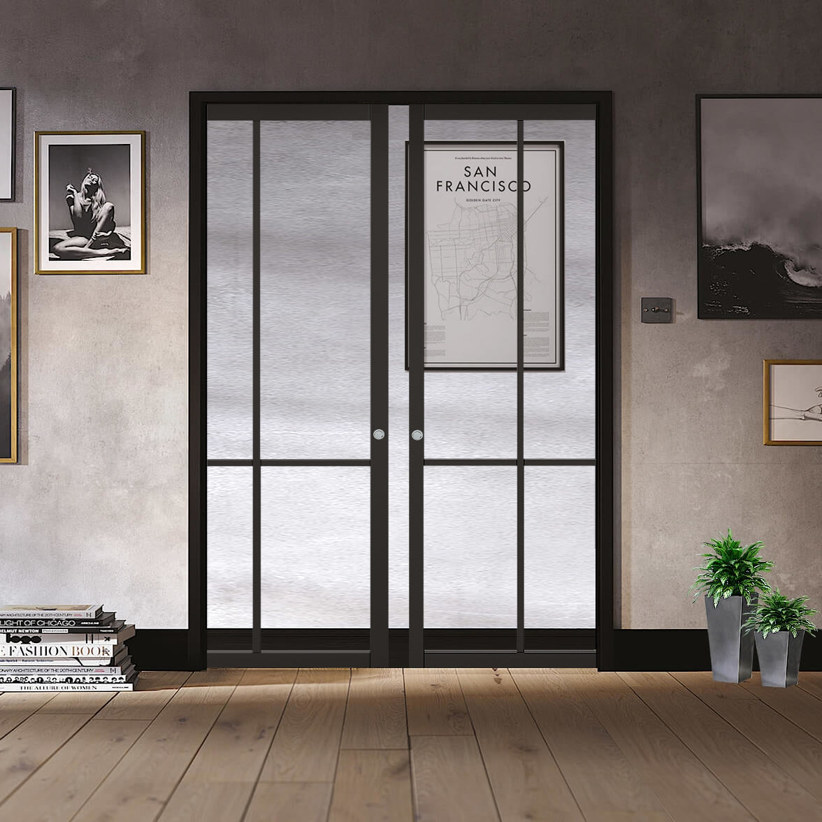 Liberty Black Pocket Doors | Black Liberty Double Pocket Doors ...