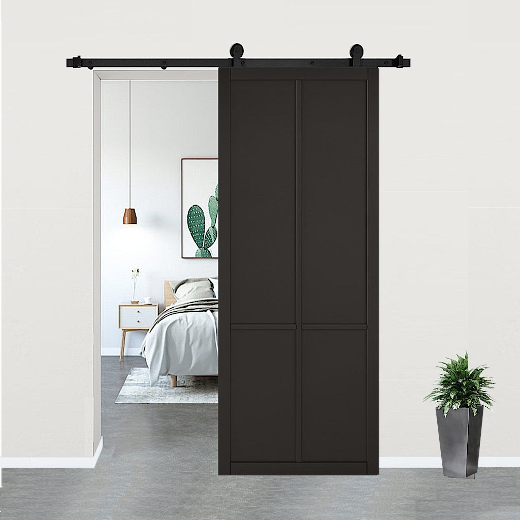 Liberty Black Door with Top Hung Sliding Track