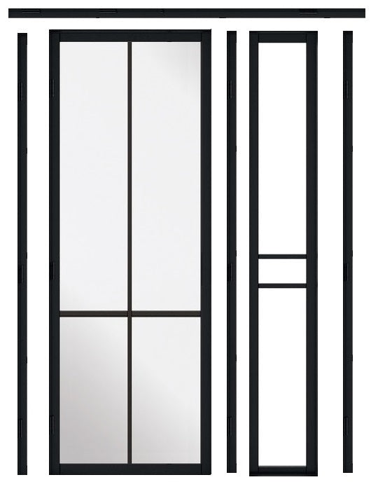 Black Liberty 4L Door with Fixed Demi Panel