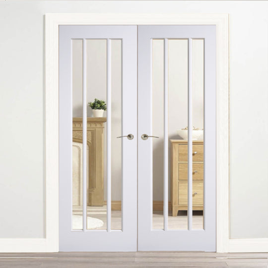 LINCOLN GLAZED FRENCH DOORS WHITE PRIMED