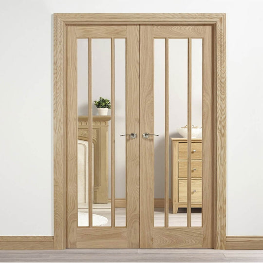 Lincoln Oak Glazed French Doors