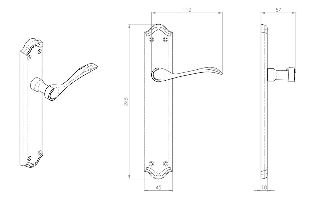 Lever on Long Backplate