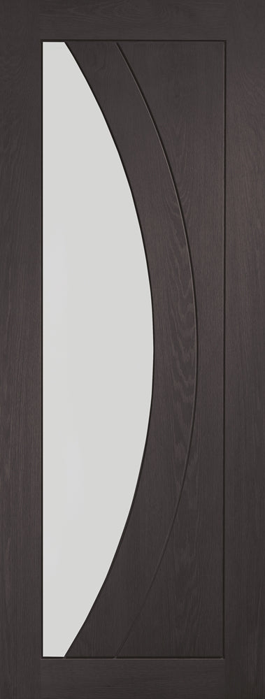 Umber Grey Laminate Salerno with Clear Glass Door