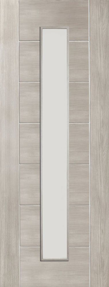 White Grey Laminate Palermo Clear Glazed Door Pair