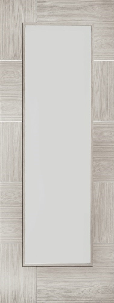 White Grey Laminate Ravenna Clear Glazed Door Pair