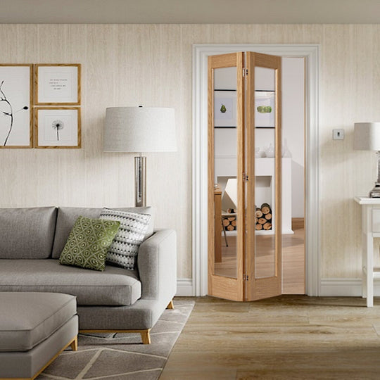 Custom Made Oak Marston Bifold Clear Glazed