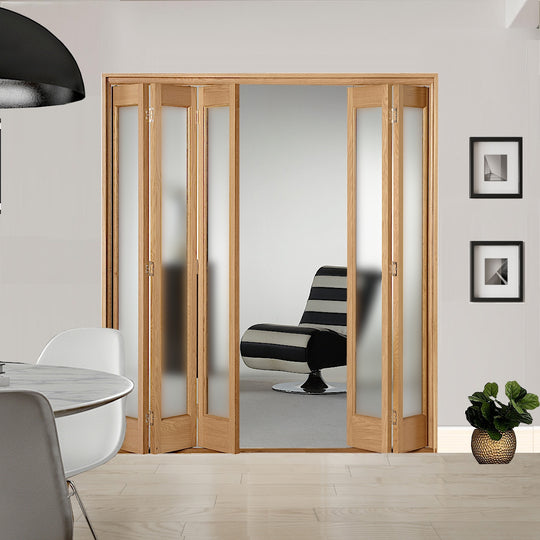 5 Leaf Oak Marston Frosted Glazed Bi-Folding Set