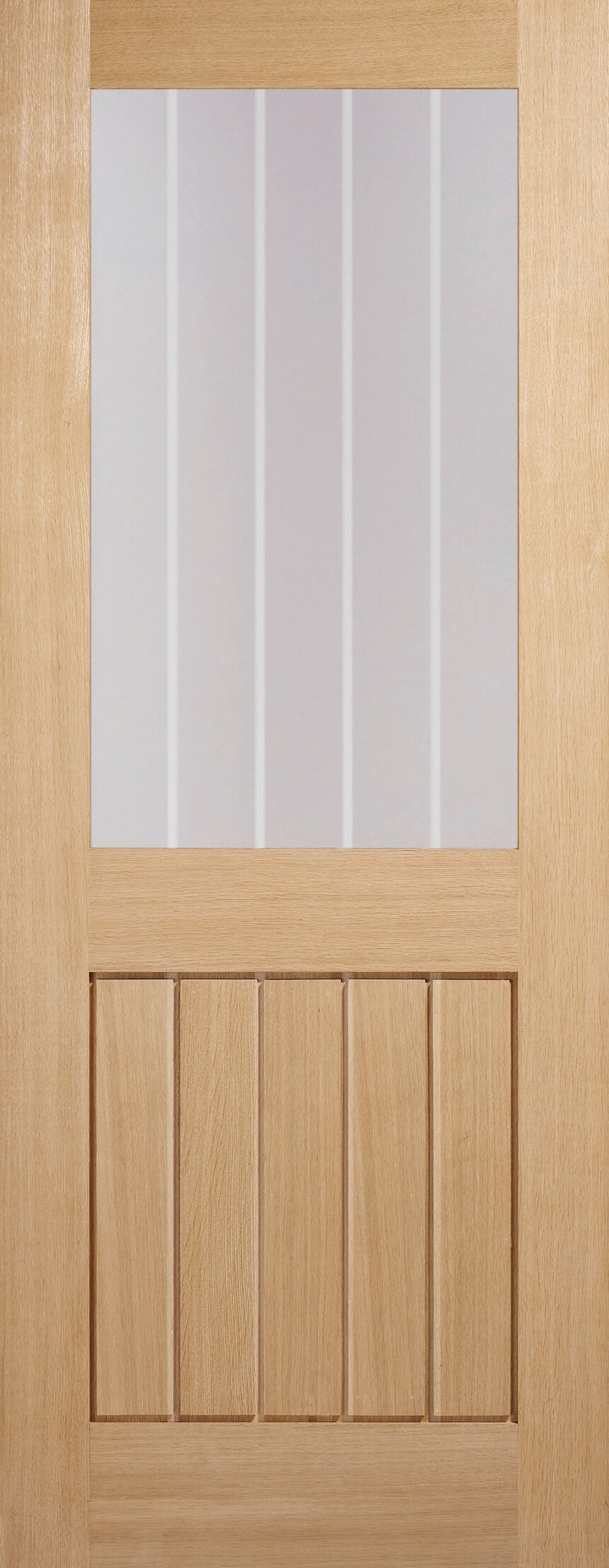 Oak Mexicano 1 Light Glazed Fire Door Clear Glass with Etched Lines 