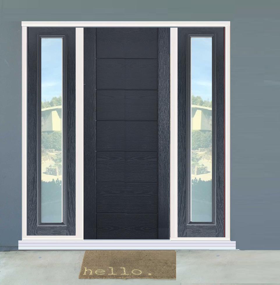 GRP Grey Modica Contemporary Composite Grand Entrance Doors