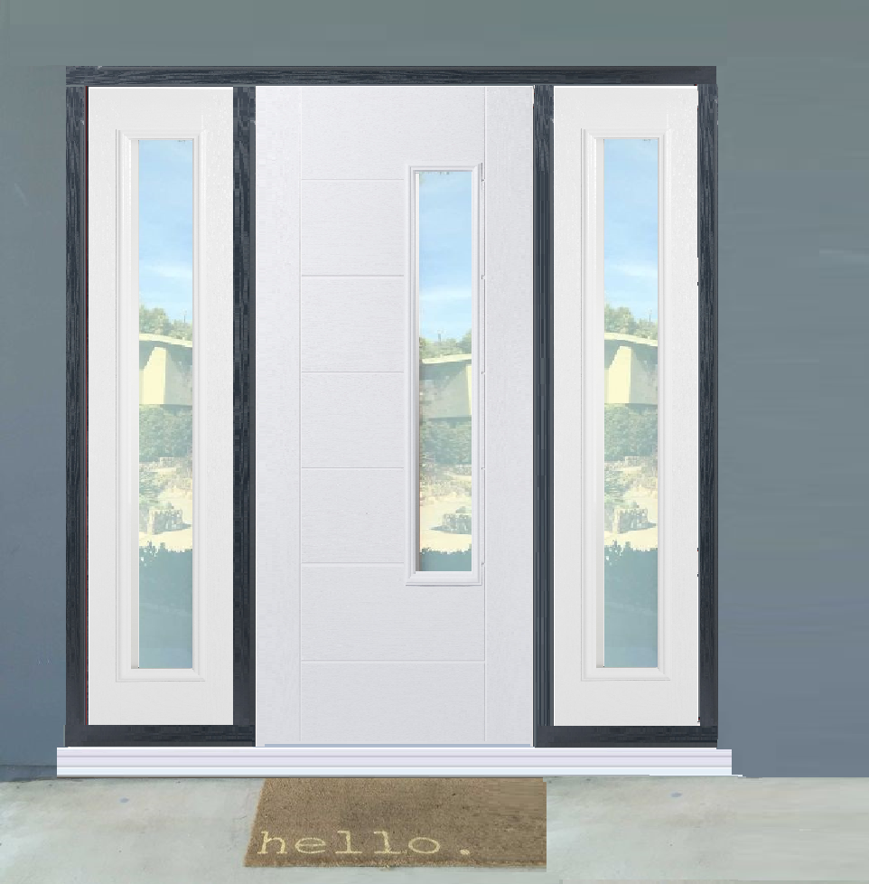 GRP GLAZED NEWBURY WHITE COMPOSITE GRAND ENTRANCE DOORS
