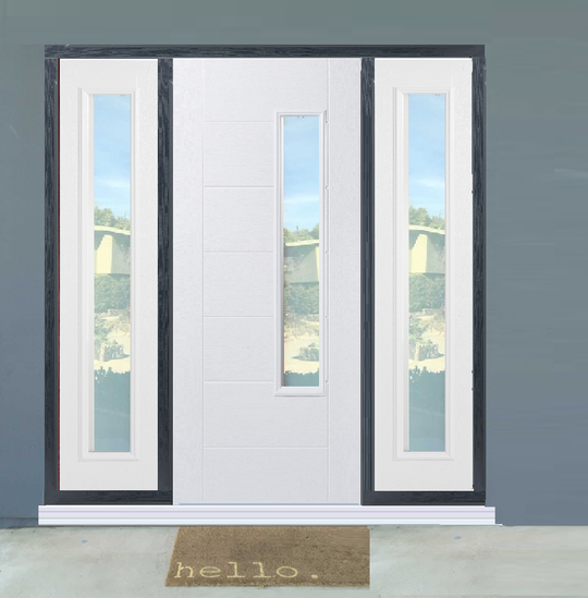 GRP Glazed Newbury White Composite Grand Entrance Doors