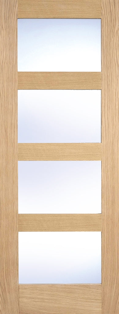 Contemporary Oak 4L Internal Door with Clear Glass