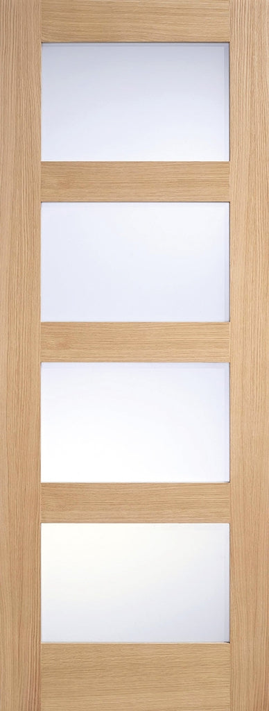 Contemporary Oak 4L Internal Door with Frosted Glass