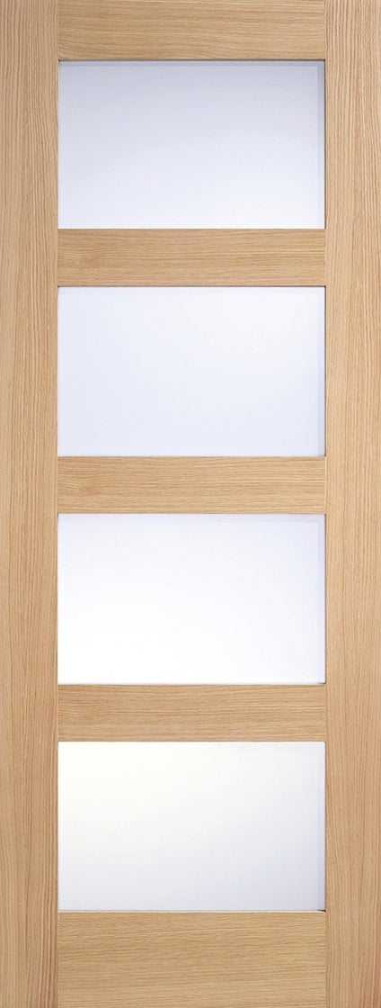 Contemporary Oak 4L Internal Door with Frosted Glass