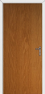 Oak Modern Flush External Fire Door Set
