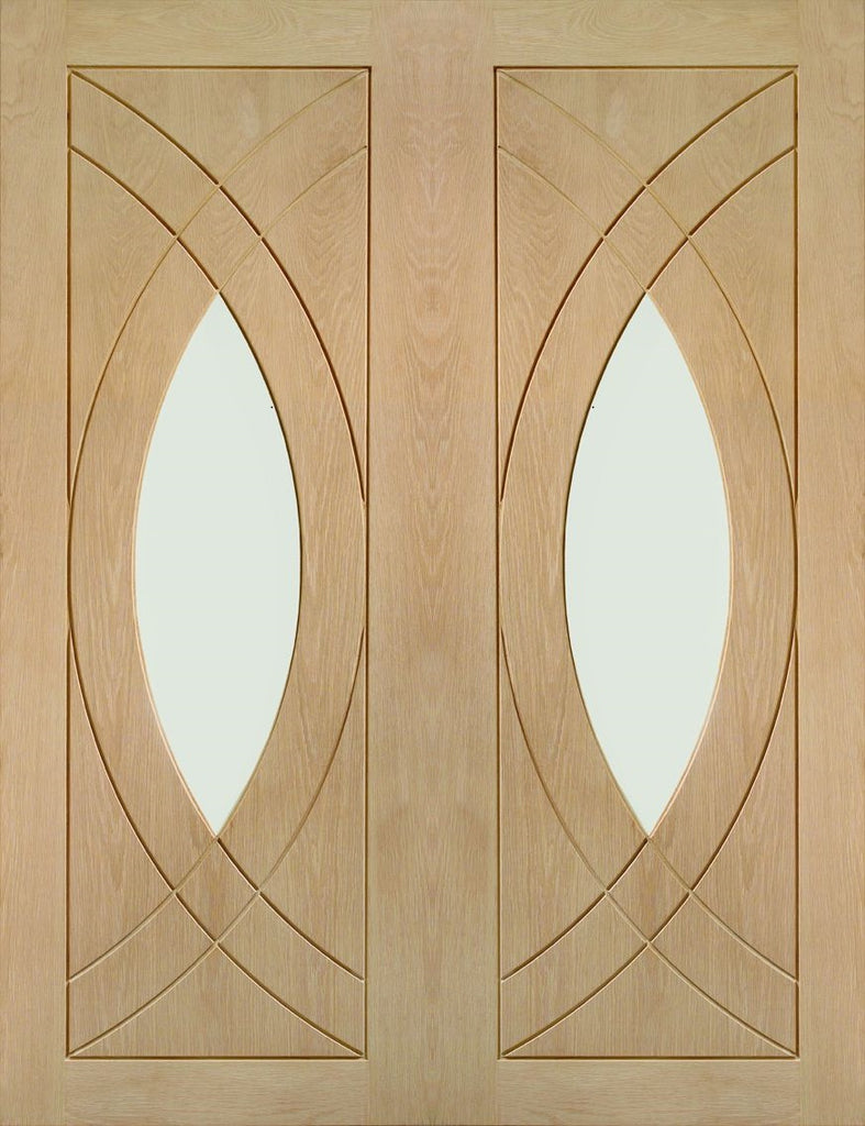 CUSTOM MADE OAK CLEAR GLAZED TREVISO FRENCH DOORS