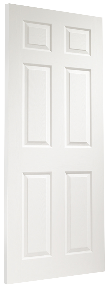Colonist 6 Panel Internal White Moulded Door Pre-Finished Skewed Image